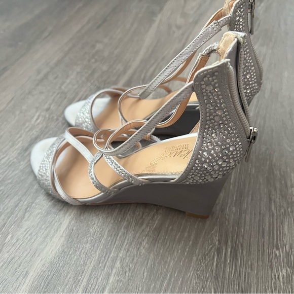 Jewel by Badgley Mischka embellished Ally wedge heels - Picture 1 of 10